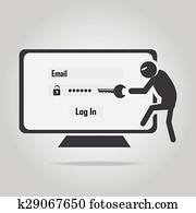Hacker, Internet security concept Hacker, Internet security concept