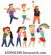 Lgbt community celebrating gay pride, love parade cartoon vector Illustrations on a white background Lgbt community celebrating gay pride, love parade cartoon vector Illustrations on a white background
