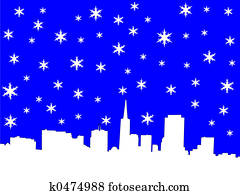 San Francisco skyline in winter San Francisco skyline in winter