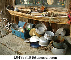 vintage pots and pan