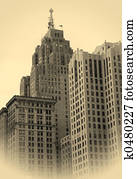 antigas, arranha-céus antigas, arranha-céus