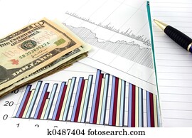 Business Charts with US Money Business Charts with US Money