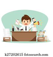 Businessman on office worker vector illustration