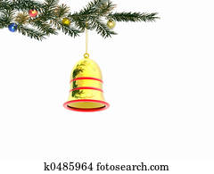 Christmas bell. 3D. Christmas bell. 3D.