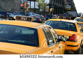 estacionado, táxi táxi