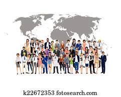 Group people world map Group people world map