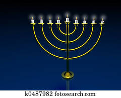 Menorah. 3D. Menorah. 3D.