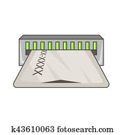 Taking card icon, cartoon style