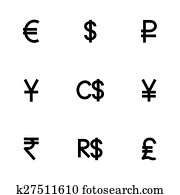 Vector Currency symbol icon set