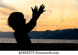 בחור, עם, בועות