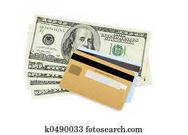 Credit card and dollar