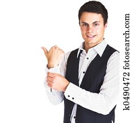 man in shirt and vest