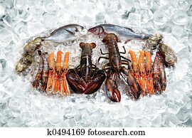 Seafood on ice Seafood on ice