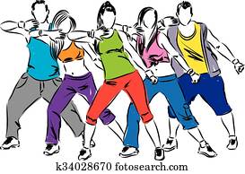 zumba dancers illustration zumba dancers illustration