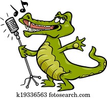 לשיר, תנין, ציור היתולי, דוגמה