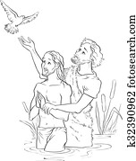 bautismo jesucristo, contorneado