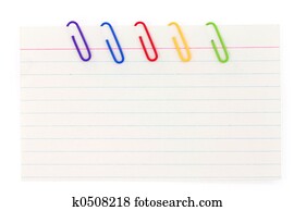 colorful paper clip with notepaper