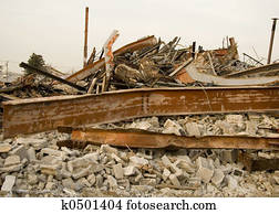 Destroyed Building Rubble