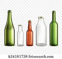 Glass bottles transparent Glass bottles transparent