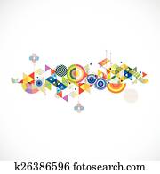 摘要, 鮮艷, 以及, 創造性, 三角形, 背景, 矢量, 插圖
