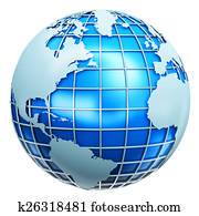 Blue metallic Earth globe Blue metallic Earth globe