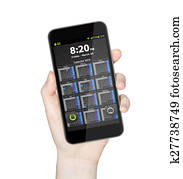 Hand with mobile phone