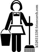 Maid cleaner vector icon Maid cleaner vector icon