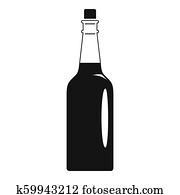 multa, aceite de oliva, botella, icono, simple, estilo