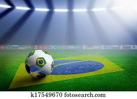 Soccer stadium, flag of Brazil Soccer stadium, flag of Brazil