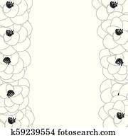 マリーゴールド アウトライン 白 背景 クリップアート K58354408 Fotosearch