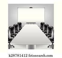 Empty meeting room and presentation board vector Empty meeting room and presentation board vector