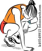 tired fitness woman illustration tired fitness woman illustration