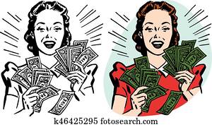 Woman Holding Money Woman Holding Money