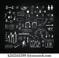 Chalk board doodle charts