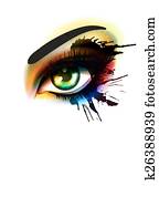 Grunge colorful make up eye fashion and beauty concept Grunge colorful make up eye fashion and beauty concept