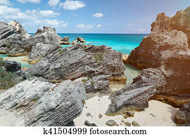 Rocky bay in Bermuda island