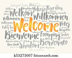 WELCOME word cloud in different languages WELCOME word cloud in different languages