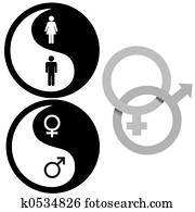 Yin Yang Male Female Symbols