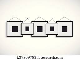 Blank picture frame hanging on wall Blank picture frame hanging on wall