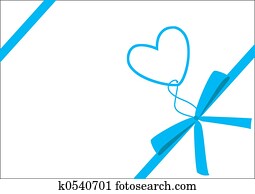 Blue ribbon & heart Blue ribbon & heart