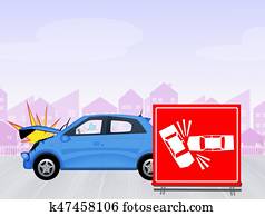 car accident sign car accident sign