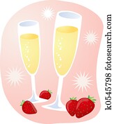 Champagne and strawberries Champagne and strawberries