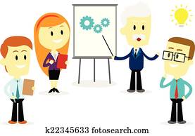 discutere, idee nuove, per, lavoro