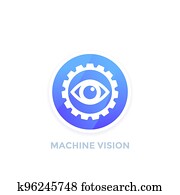 Machine vision icon or visual recognition vector