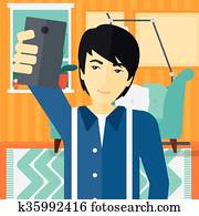 Man making selfie.