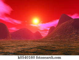 Stock illustration of Martian Sunset