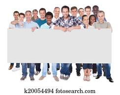 다양한, 사람, 보유, 공백, 플래카드