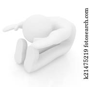 3d man isolated on white. Series: morning exercises - flexibilit 3d man isolated on white. Series: morning exercises - flexibilit