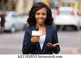 african female news reporter in live broadcasting african female news reporter in live broadcasting