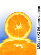 Colorful Slice of Orange on a Fresh Background